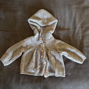 Carter's Heather Gray Knit Sweater with Natural Buttons